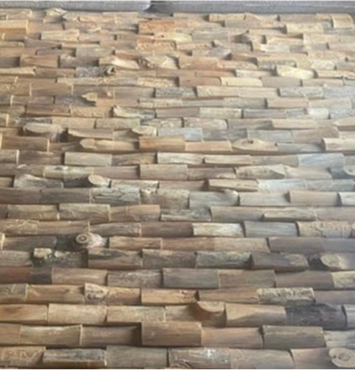 Salontafel met Houten Blokken,, Ophalen, Gebruikt, 100 tot 150 cm, Vierkant