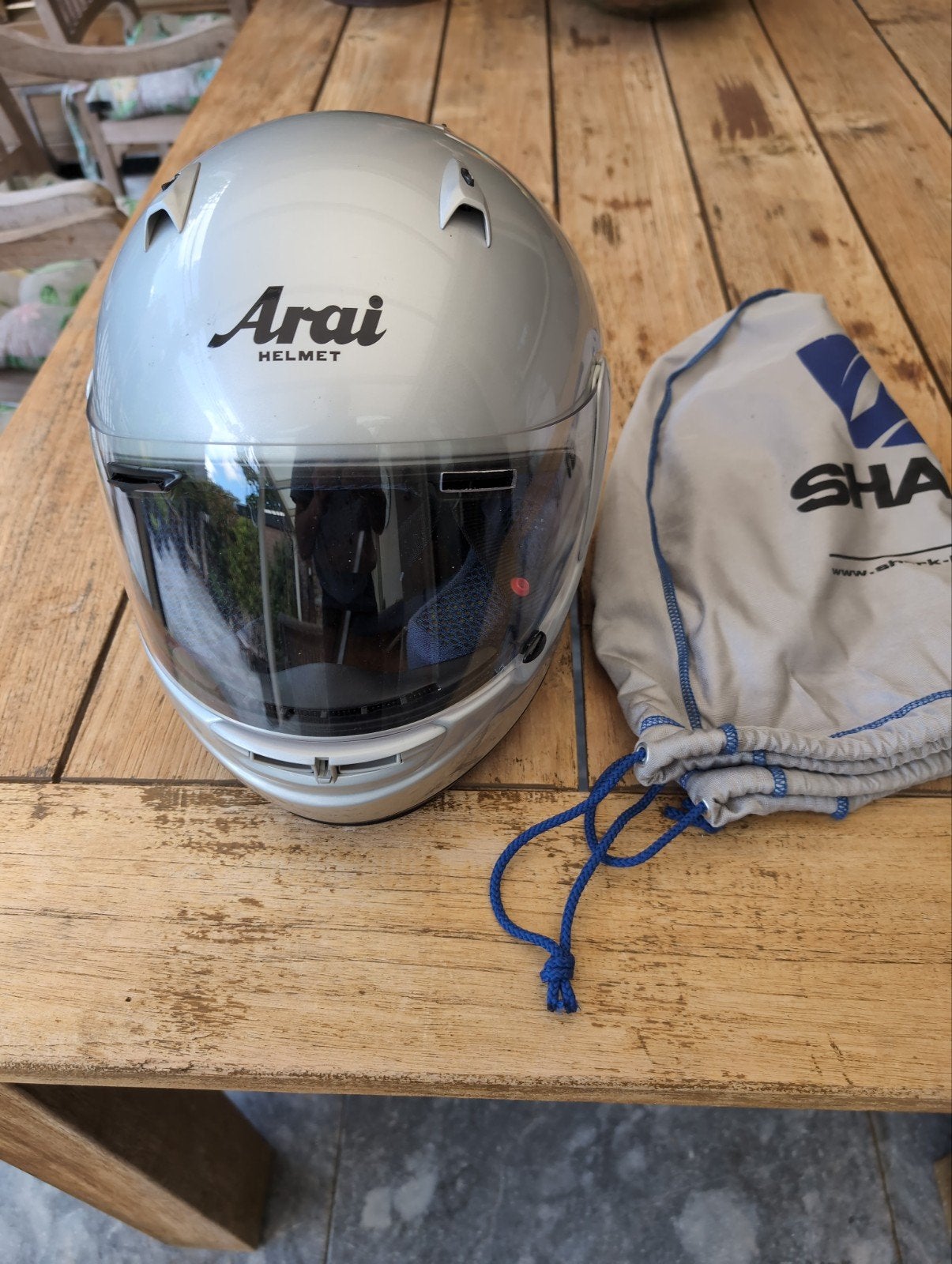 Arai Signet-GT Integraalhelm - Zilver - Maat XXL, Ophalen of Verzenden, Tweedehands, Integraalhelm, Arai