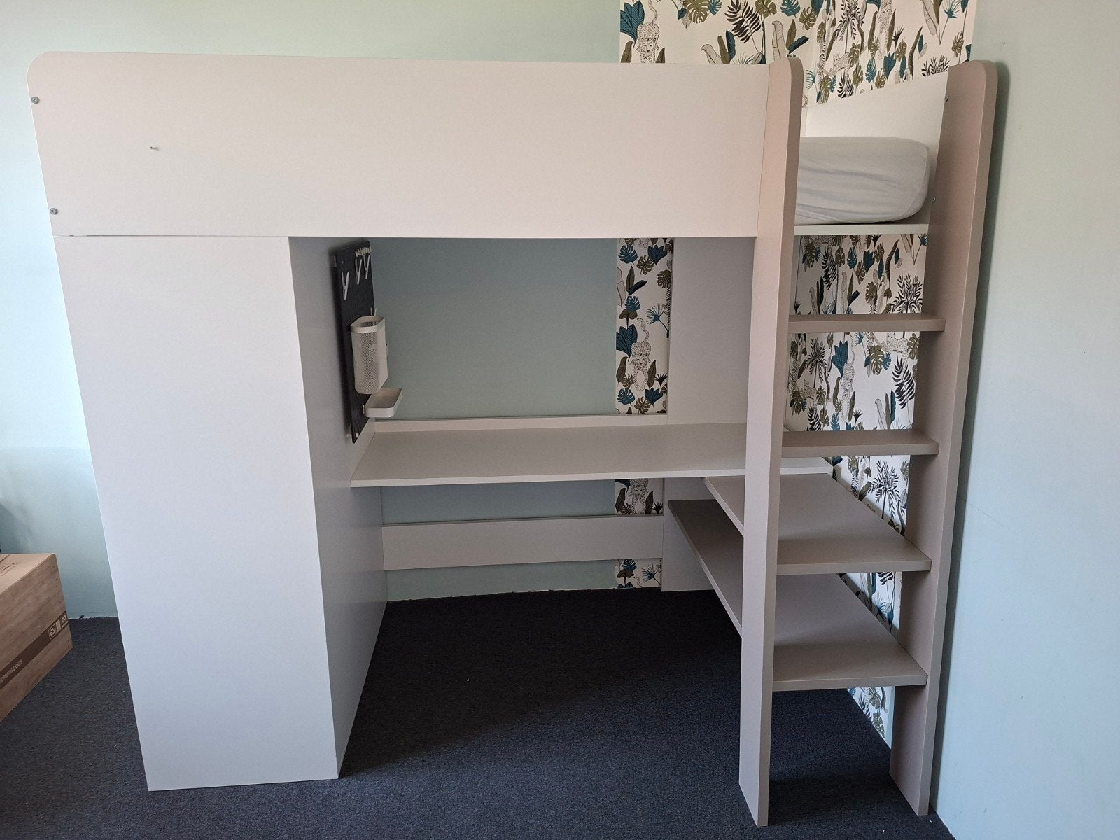 Petite Amélie Ombre Hoogslaper met Bureau en Kast, Ophalen, Eenpersoons, Zo goed als nieuw, 200 cm