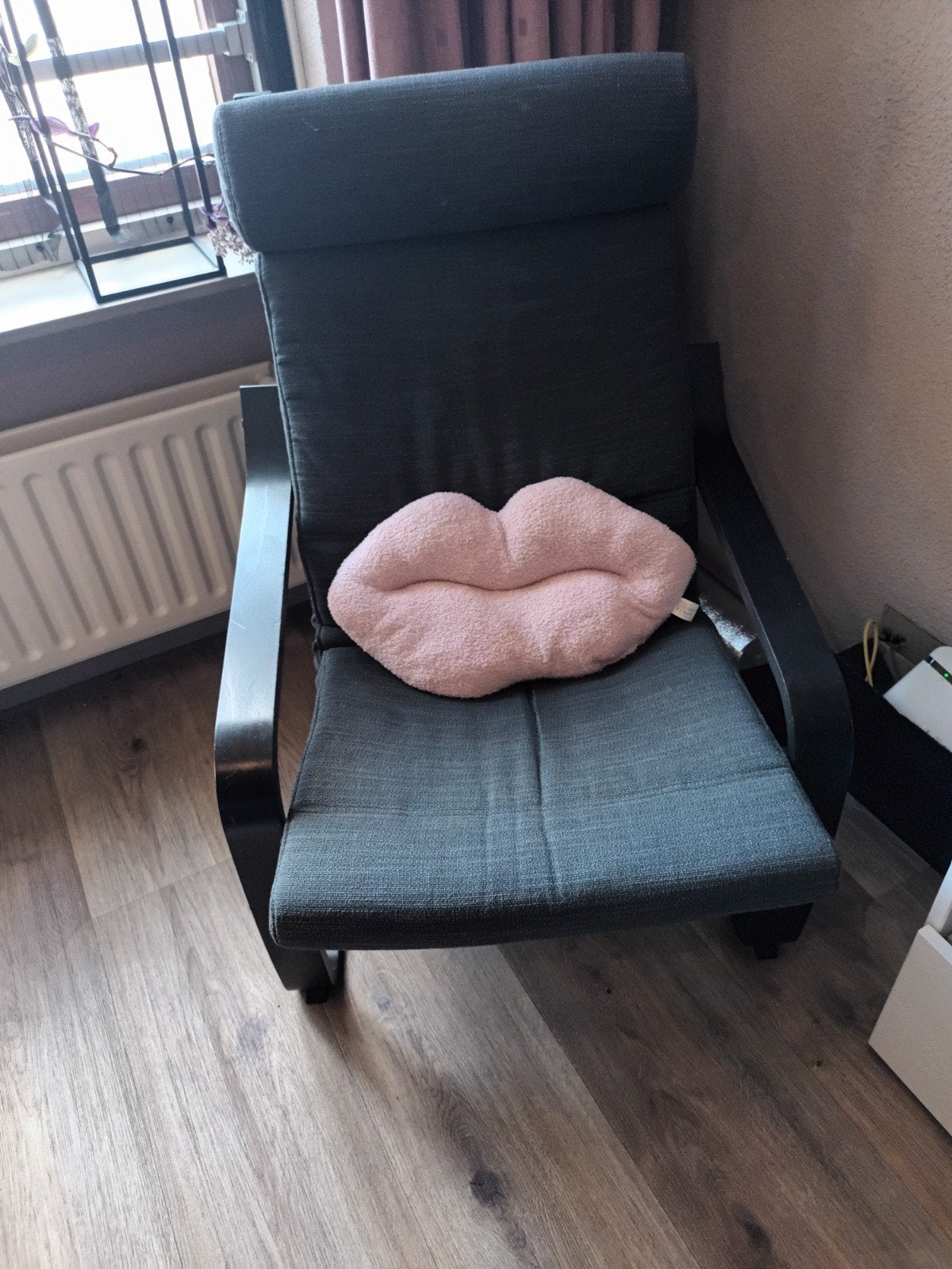 Comfortabele Antraciet Stoel met Verende Zit, Ophalen, Modern comfort, Zo goed als nieuw, Eén