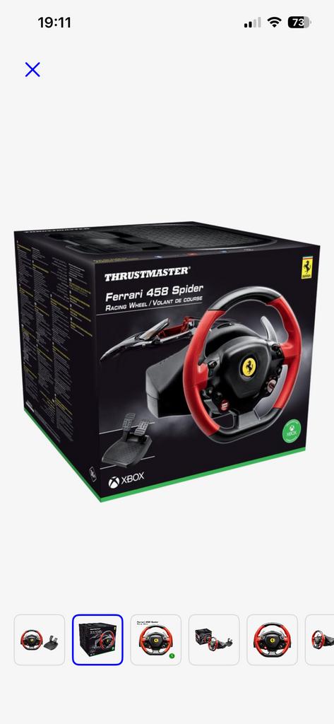 Thrustmaster Ferrari 458 Spider racestuur, Ophalen, Zo goed als nieuw, Stuurtje of Sportattribuut