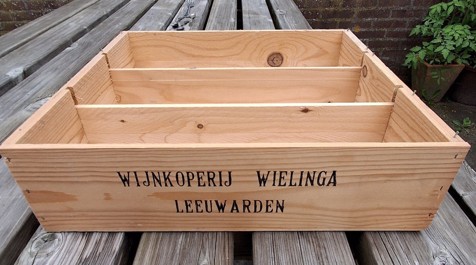 Houten wijnkistje, Minder dan 30 cm, Minder dan 60 cm, Vierkant, Ophalen of Verzenden