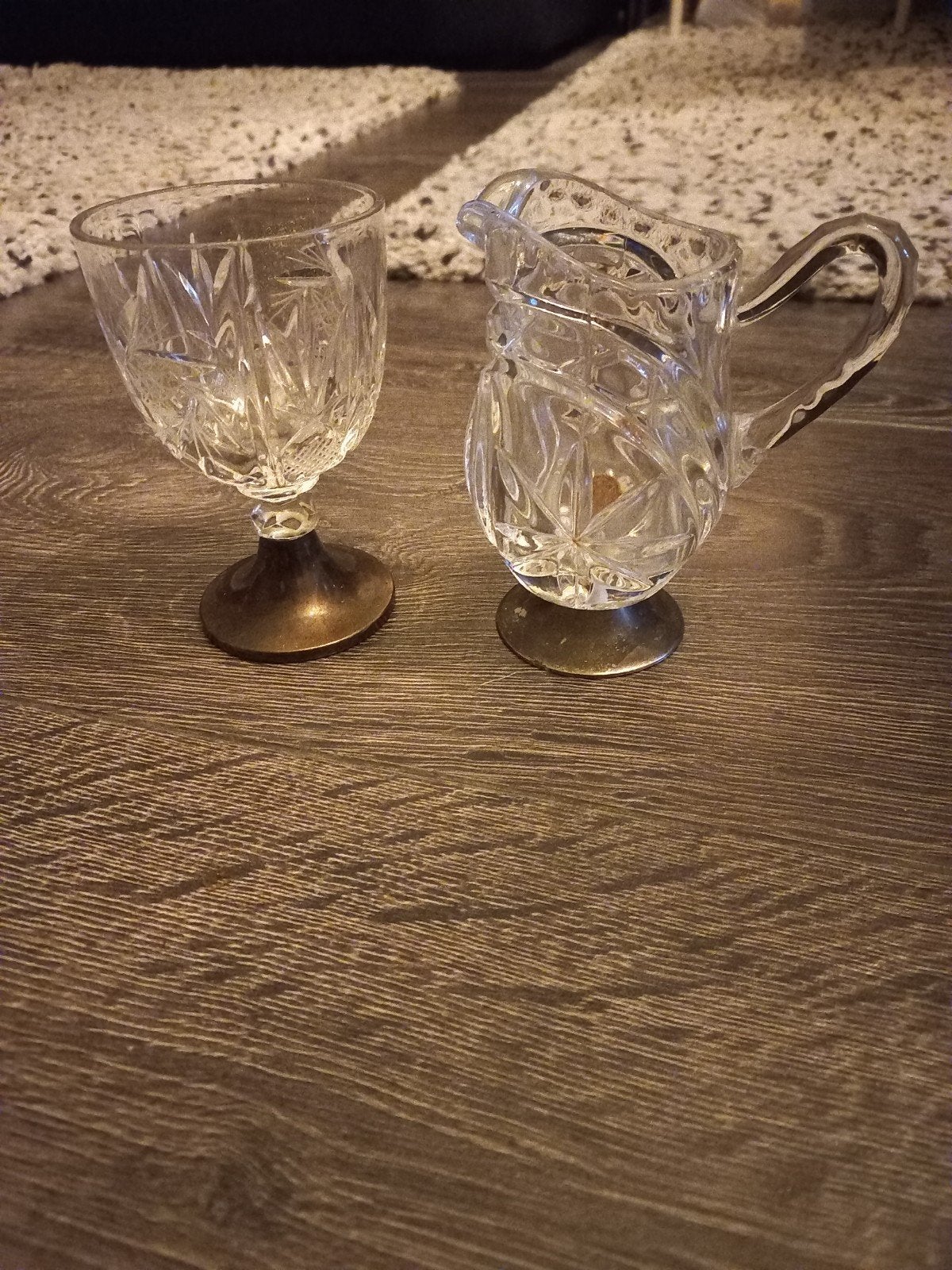Vintage kristallen karafje en glaasje, ca. 12cm hoog, Ophalen of Verzenden
