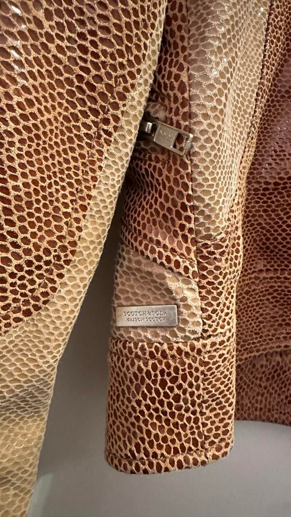 Scotch & Soda Maison Scotch Slangenprint Jasje Maat S, Ophalen of Verzenden, Zo goed als nieuw, Maat 36 (S), Bruin
