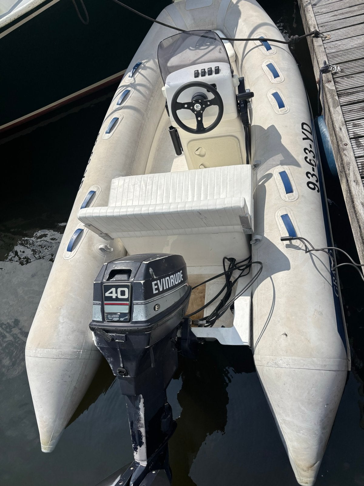 Sportieve Grand S370L RIB met 40 PK Evinrude - RDW geregistr, Ophalen of Verzenden, Grand, Gebruikt, Inclusief motor