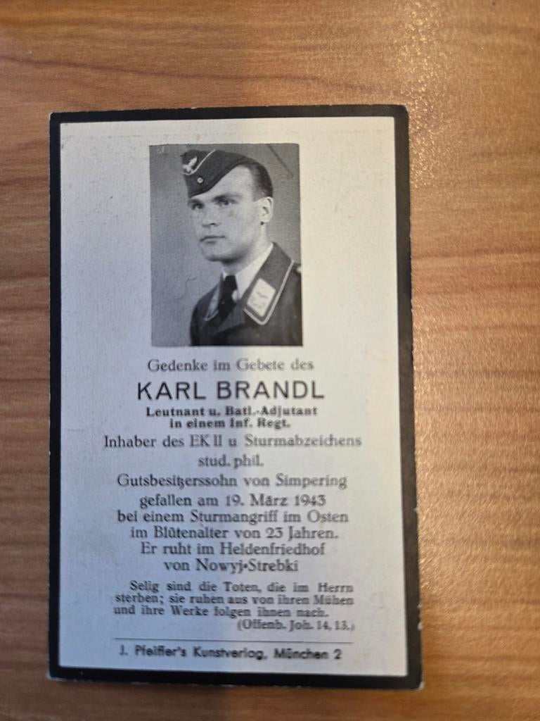 Bidprentje luitenant, Ophalen of Verzenden, Landmacht, Duitsland, Overige typen