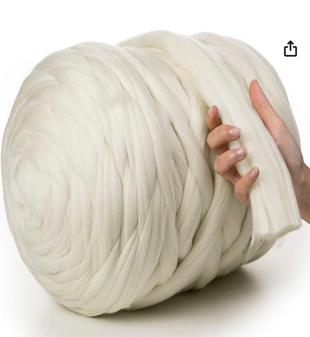 Merino lontwol natuurlijk wit (cremekleurig) per 500 gram, Ophalen of Verzenden, Nieuw