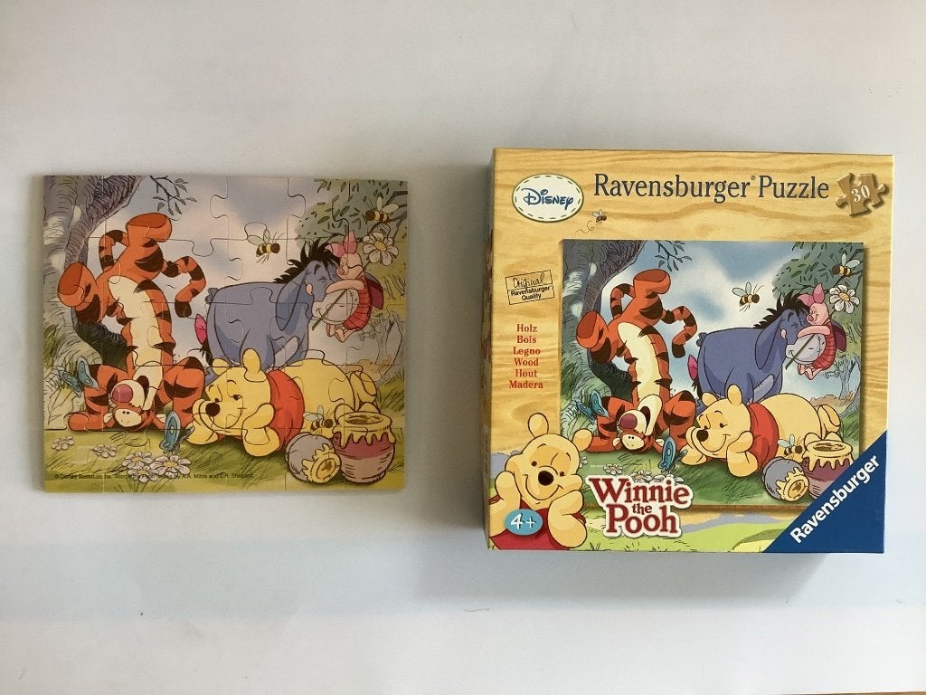 Ravenburger houten Winnie the pooh puzzel 30 st compleet, 2 tot 4 jaar, Gebruikt, 10 tot 50 stukjes, Ophalen of Verzenden