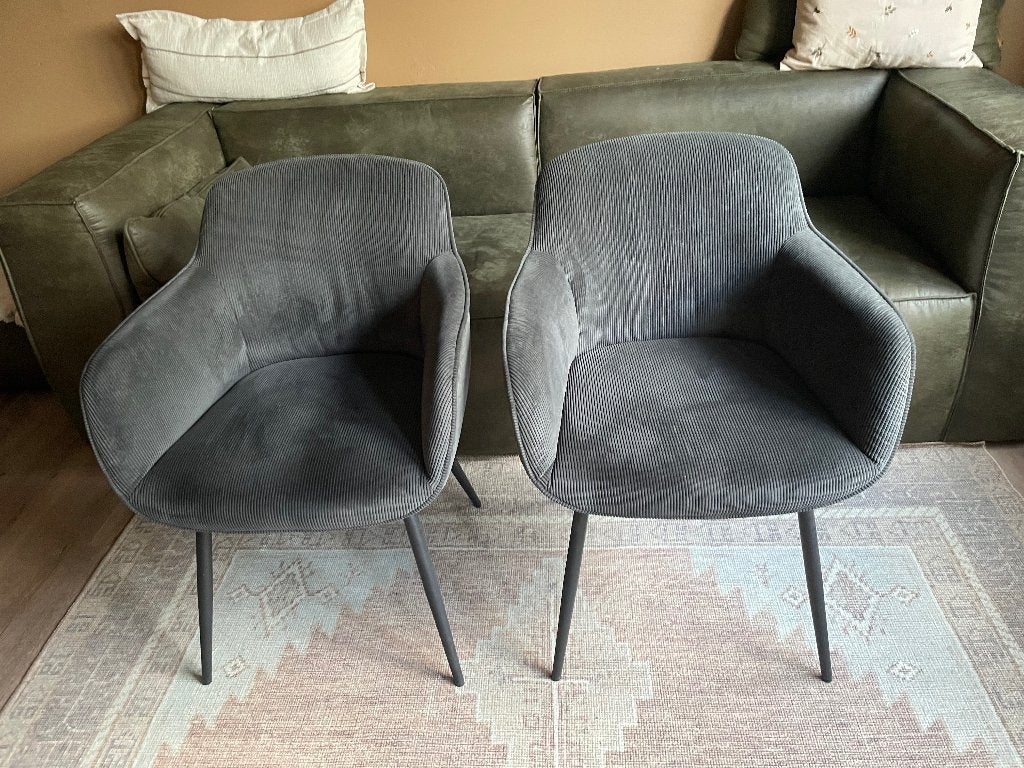 Set van twee eetkamerstoelen Como Kwantum, Huis en Inrichting, Ophalen, Gebruikt, Twee, Ribstof