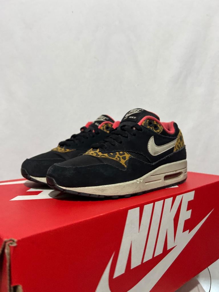 ALS NIEUW! Maat 36 - Nike Air Max 1 Leopard Black, Verzenden, Zwart, Nike, Nike