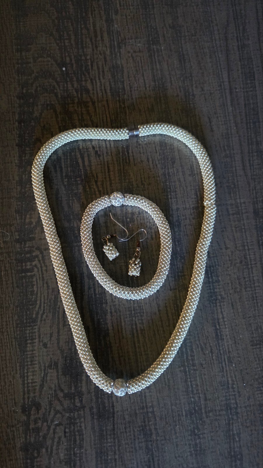 Sieradenset met magnetische sluiting, Ophalen of Verzenden, Gebruikt, Zilver, Overige materialen
