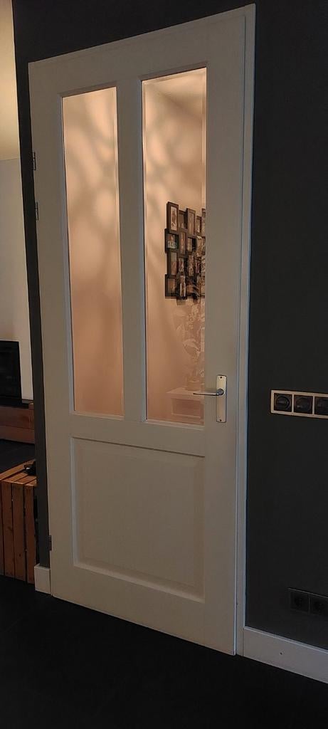 Binnendeur met glaspanelen opdek, Doe-het-zelf en Verbouw, Deuren en Horren, Ophalen, Binnendeur, 215 cm of meer