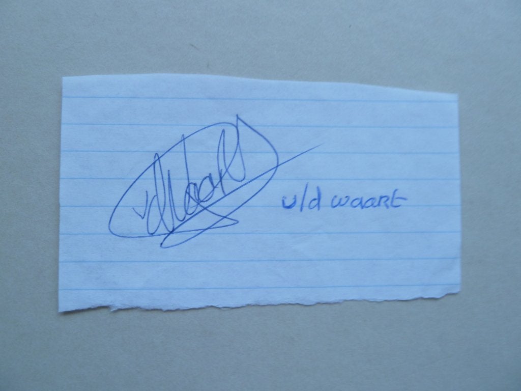 Handtekening. Peter.v.d.Waart.  AZ, Ophalen of Verzenden, Zo goed als nieuw, AZ, Overige typen