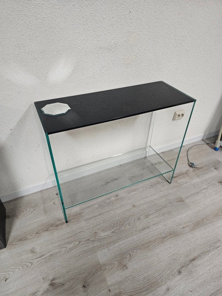 Glazen sidetable voor €25,-!, Ophalen, Gebruikt, 100 tot 150 cm, Nvt