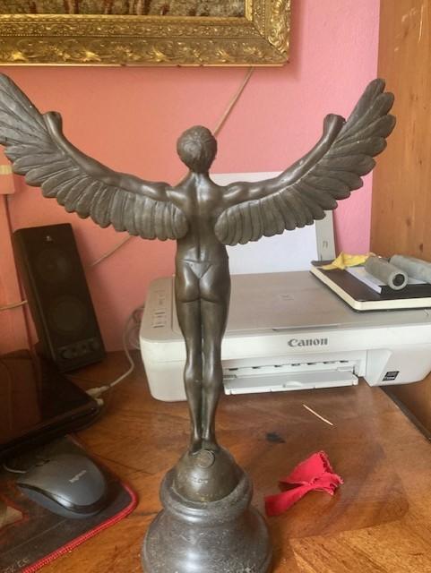 Bronzen beeld Icarus, Antiek en Kunst, Ophalen, Handgemaakt, Brons, 20 - 50 cm