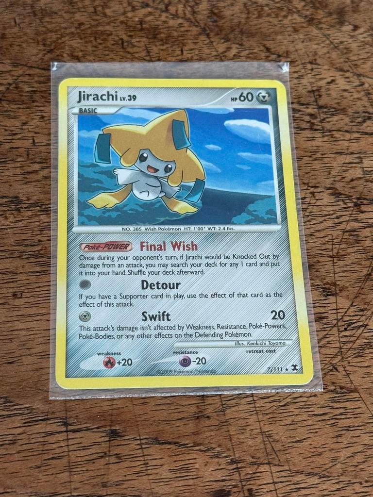 Jirachi (reverse holo) #7 Pokemon Rising Rivals, Ophalen of Verzenden, Zo goed als nieuw