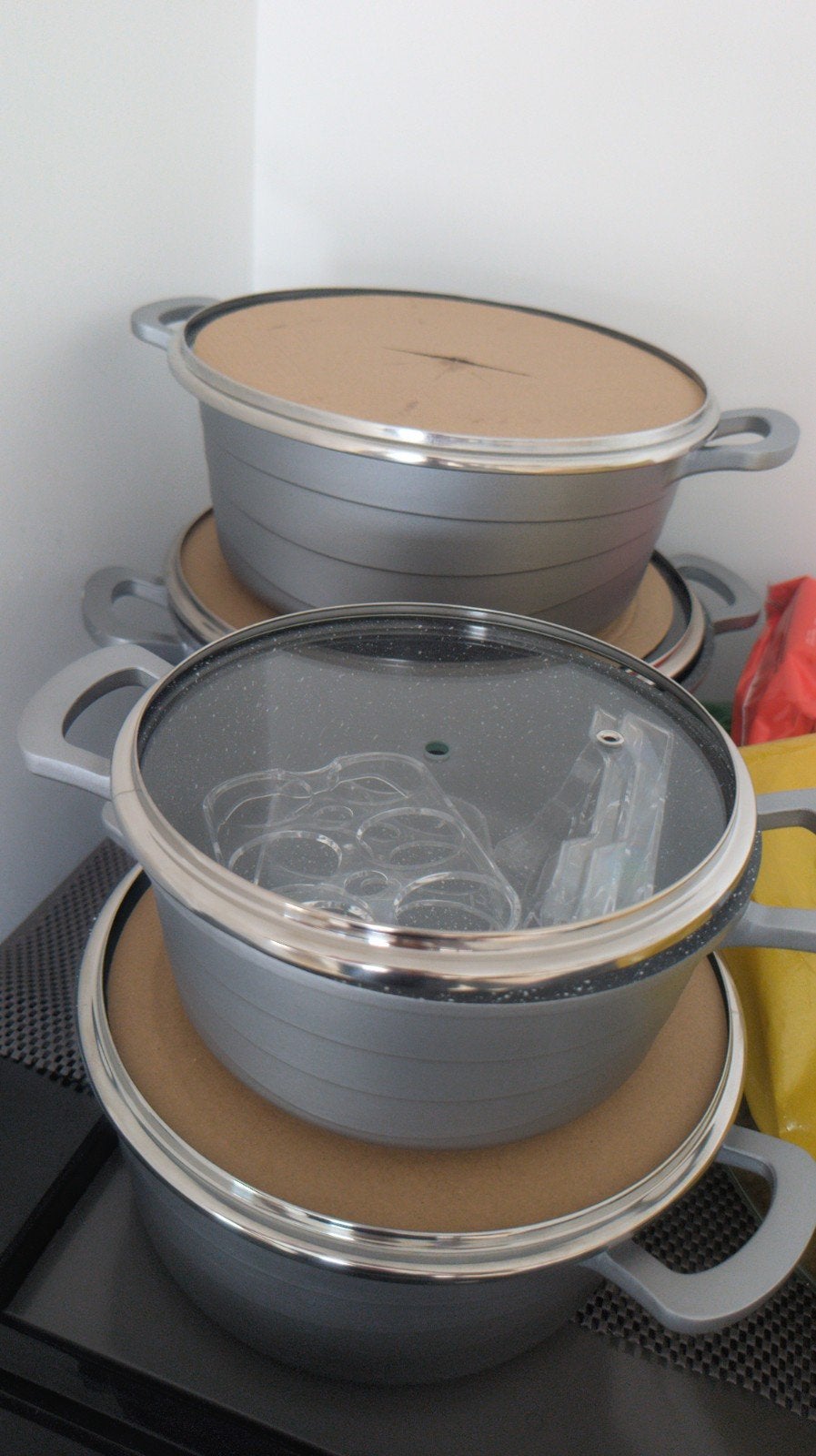 Complete 4-delige kookpannenset met deksels, Ophalen, Overige materialen, Nieuw, Pannenset