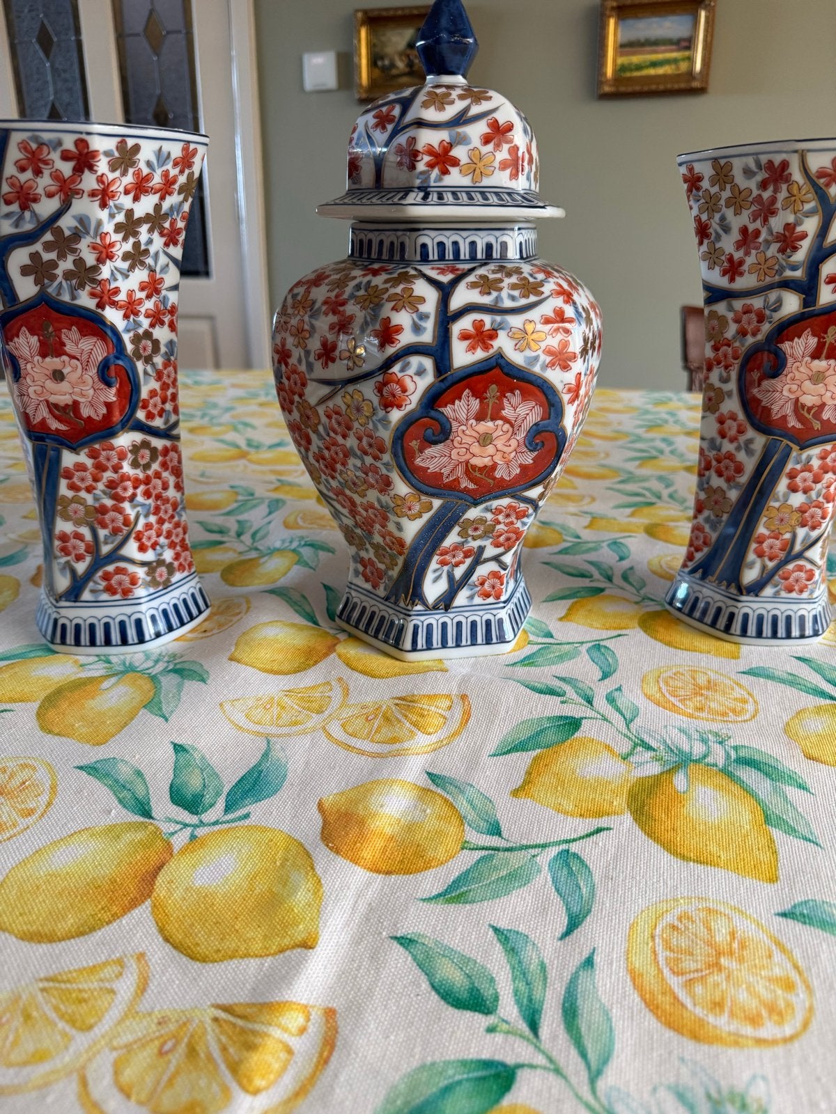 Prachtig Japans Imari porseleinen vazen en pot, Antiek en Kunst, Ophalen of Verzenden