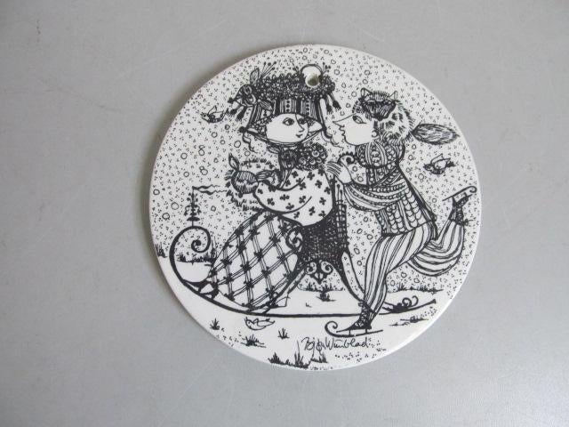 Vintage wandbordje van Bjorn Wiinblad , Januari - "Kontakt", Antiek en Kunst, Antiek | Wandborden en Tegels, Ophalen of Verzenden