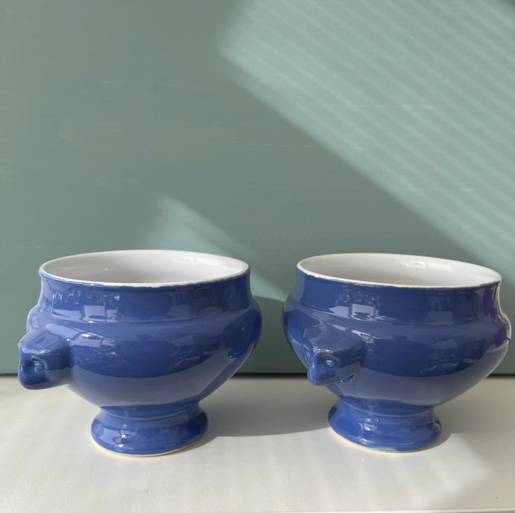Emile Henry soepkommen blauw, Ophalen of Verzenden