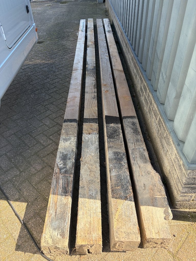 6 Douglas Houten palen 6m lang 15/15cm, Ophalen, Gebruikt, 250 cm of meer, Overige typen