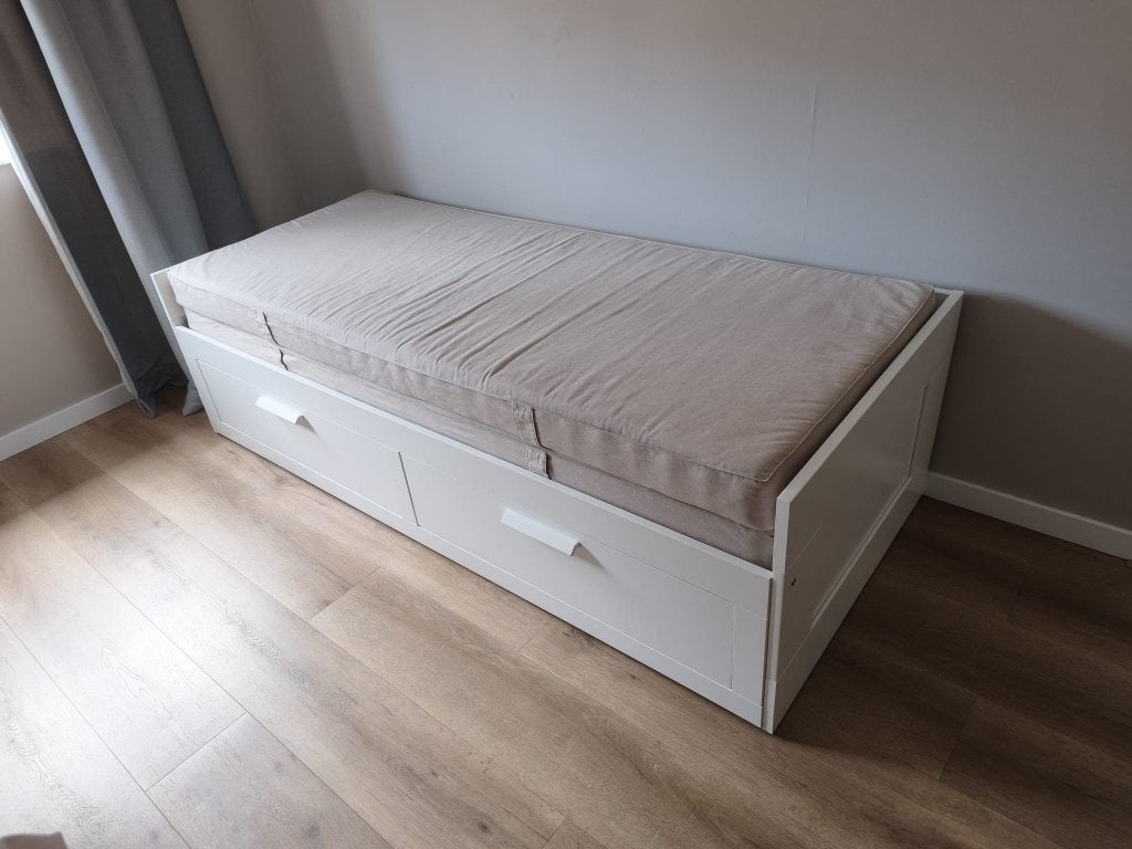 Bed-frame Brimnes IKEA, Ophalen, Verstelbaar, Wit, Tweepersoons
