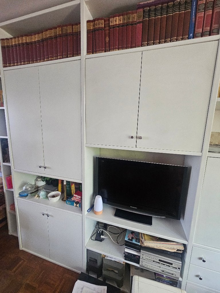 Interlübke Studimo design wandkast – ca. 5 à 6 meter – wit, 200 cm of meer, 300 cm of meer, Zo goed als nieuw, Met deur(en)