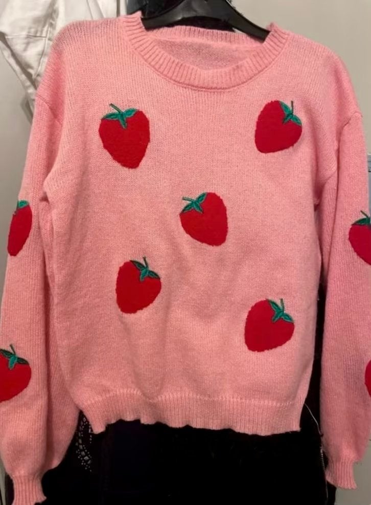 Roze Shein trui met aardbeienprint, maat S, nieuw, Kleding | Dames, Truien en Vesten, Ophalen of Verzenden, Nieuw, Maat 36 (S)
