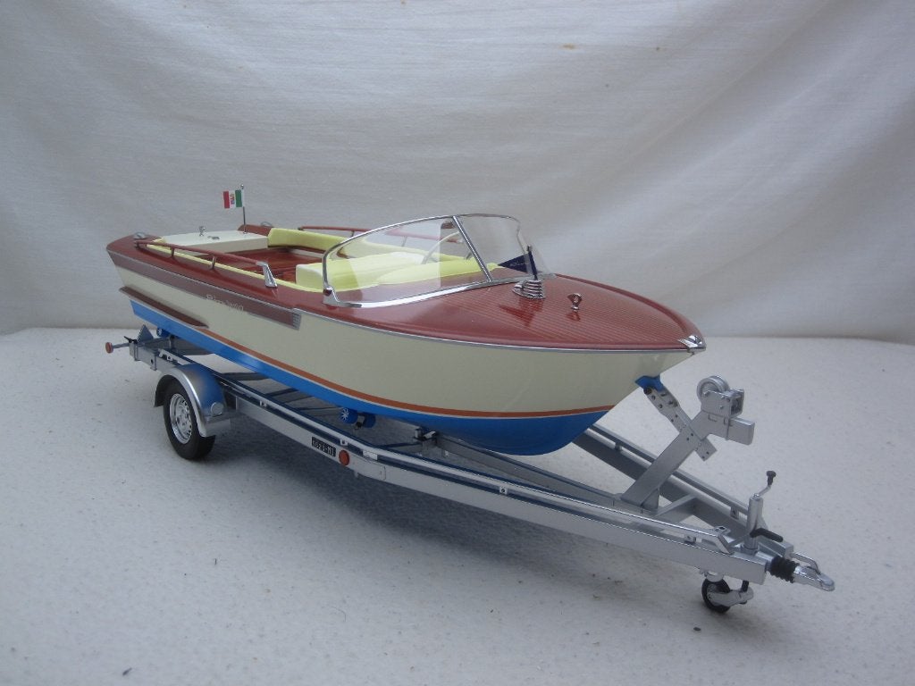 Boot Riva Junior 1966 Ivory Yellow op trailer 1:18 Mitica, Ophalen of Verzenden, Nieuw, Overige typen, Overige merken