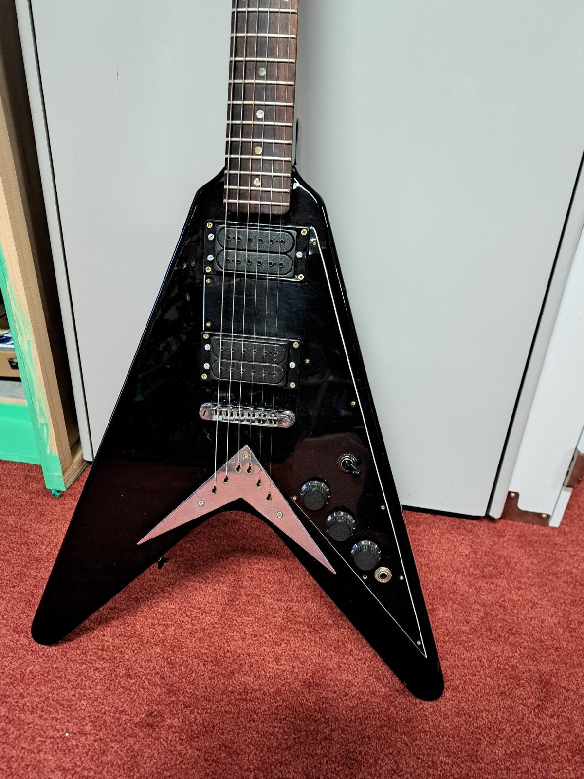 Hohner Flying V elektrische gitaar - 1987, Ophalen, Zo goed als nieuw, Solid body, Overige merken