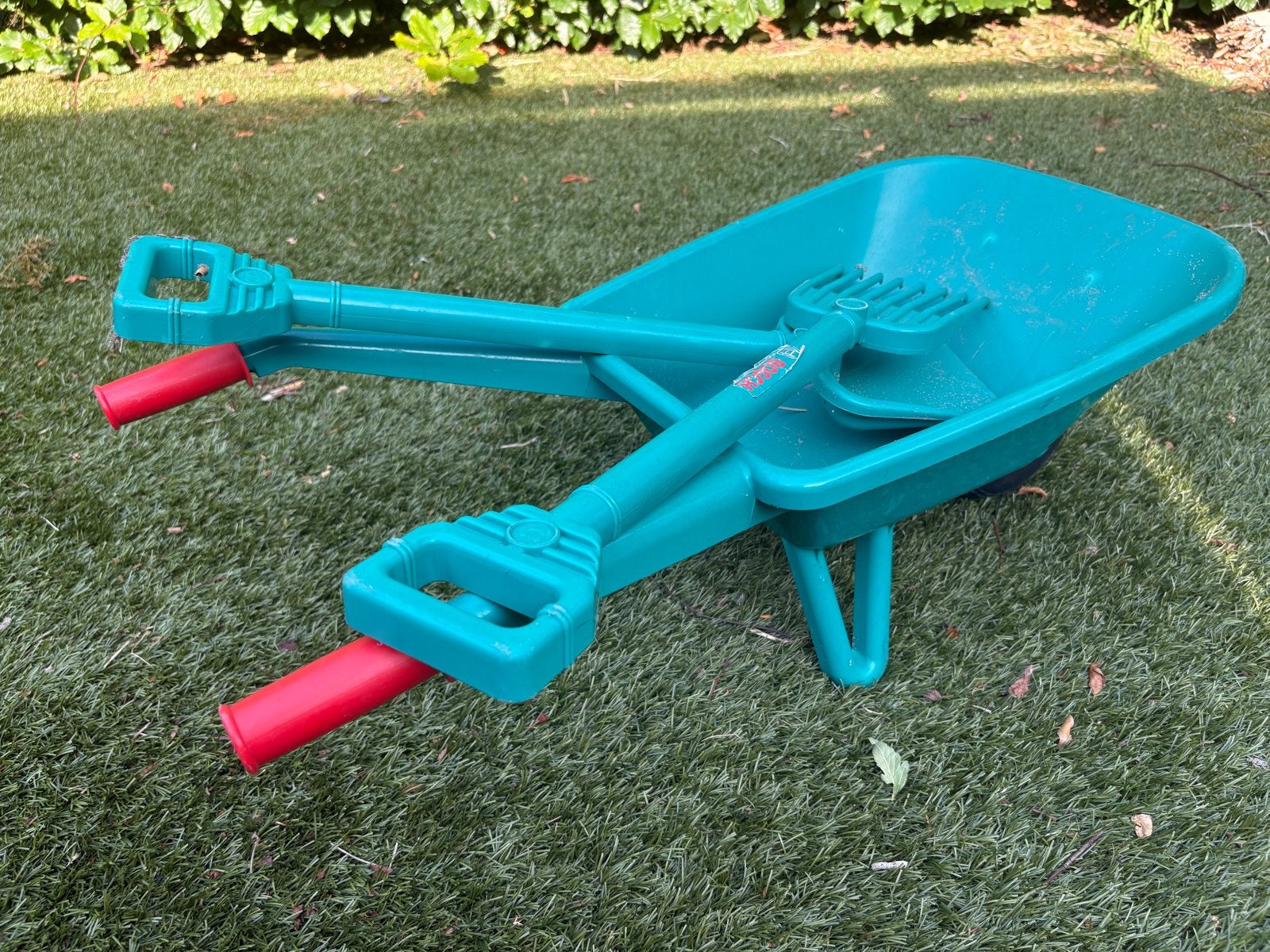 Kinder kruiwagen met schep en hark - speelgoed, Ophalen, Gebruikt, Jongen of Meisje
