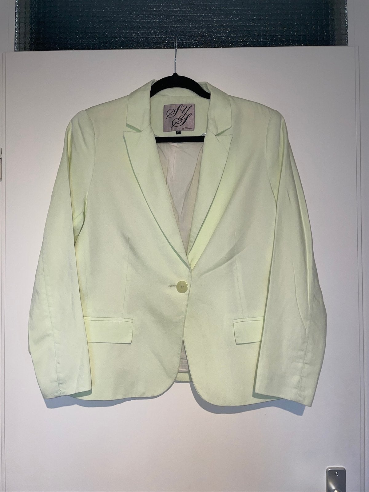 Steps dames mint limoen groene blazer colbert jack mt 42, Maat 42/44 (L), Ophalen of Verzenden, Zo goed als nieuw, Jasje