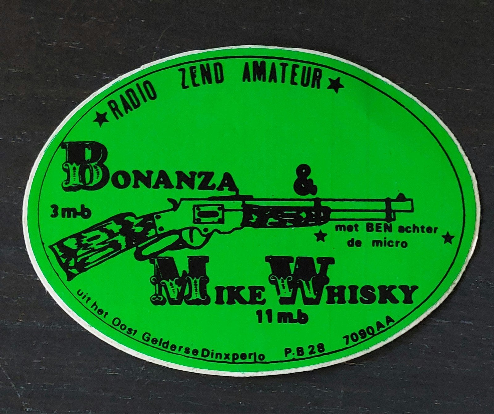Sticker Bonanza Mike Whisky Dinxperlo zendamateur piraat, Ophalen of Verzenden