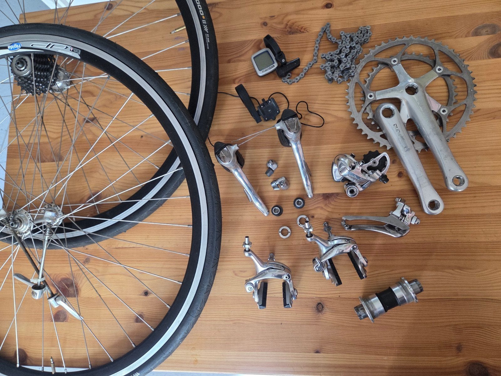 shimano dura ace complete groep inclusief wielen, Ophalen of Verzenden, Shimano Dura Ace