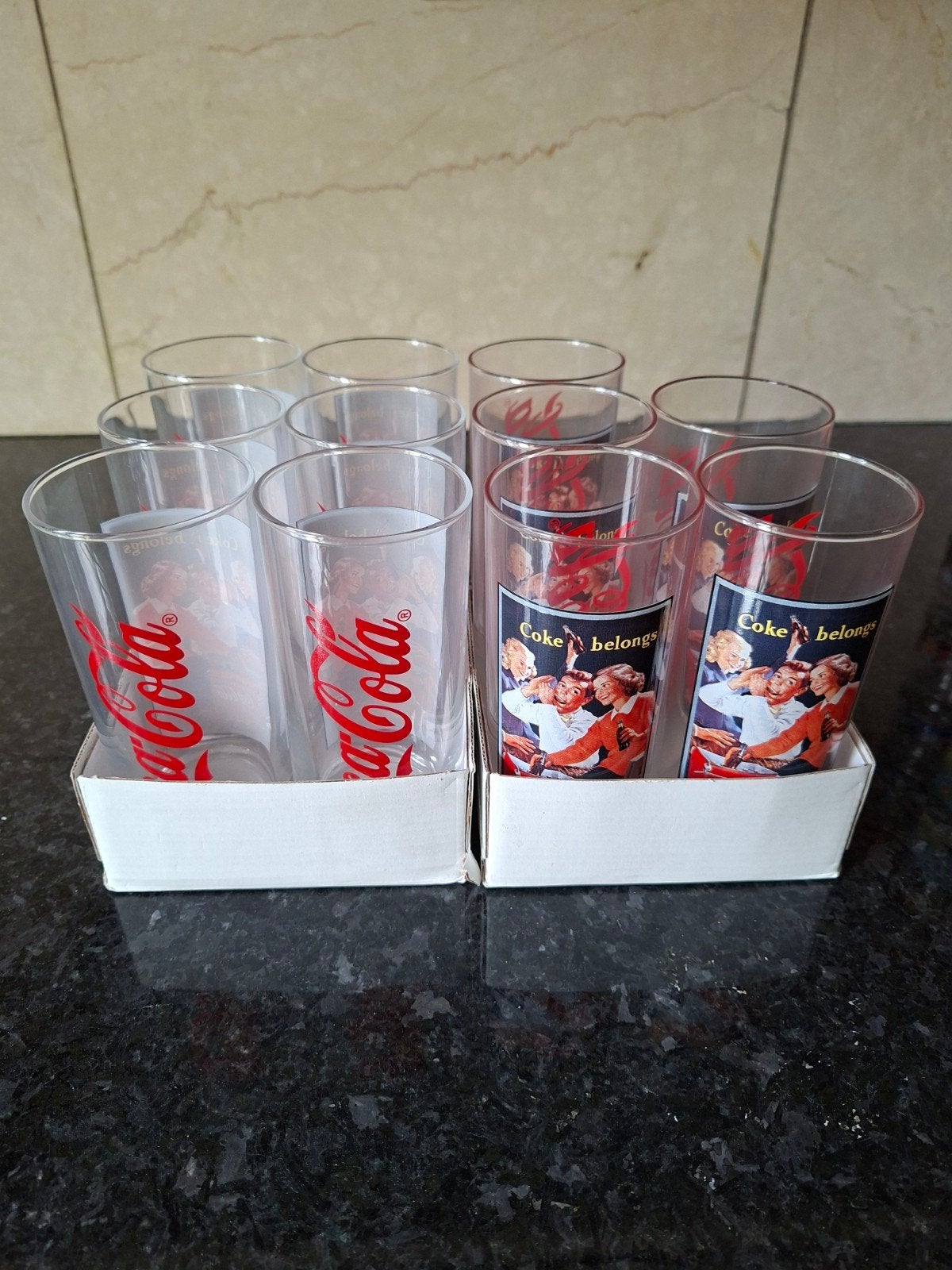 11 Coca-Cola glazen - Vintage verzameling t.e.a.b, Ophalen of Verzenden, Nieuw