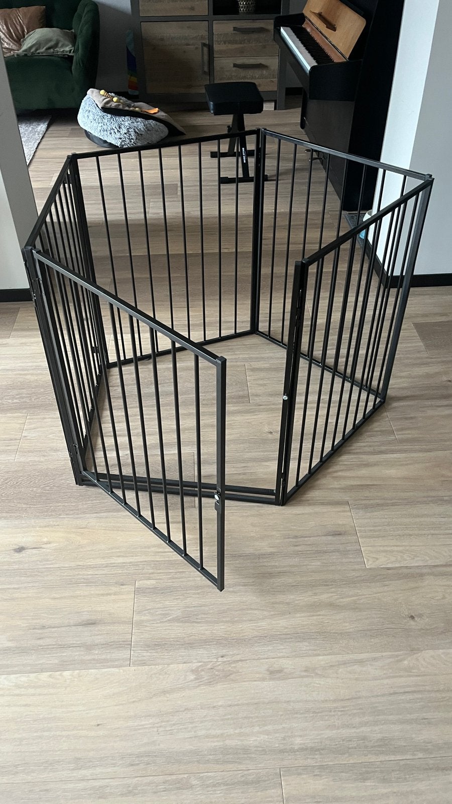 Metalen hekje 5 delig 300cm, Ophalen, Zo goed als nieuw, 75 tot 110 cm, 65 tot 100 cm