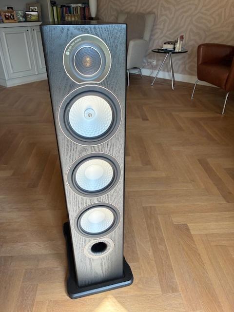 TK: set Monitor Audio RX8 zwart (bijna nieuw!), Audio, Tv en Foto, Zo goed als nieuw, 120 watt of meer, Front, Rear of Stereo speakers