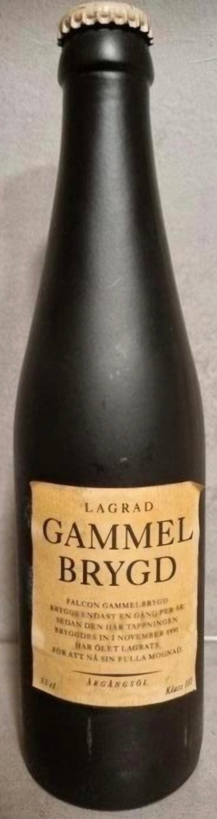 Falcon Gammel Brygd 1991 – Lagrad Årgångsöl – 33cl, Ophalen of Verzenden, Zo goed als nieuw, Flesje(s), Overige merken