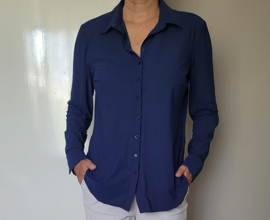 Studio Anneloes Poppy blouse XL Classic blue Travelstof, Kleding | Dames, Blouses en Tunieken, Studio Anneloes, Maat 46/48 (XL) of groter