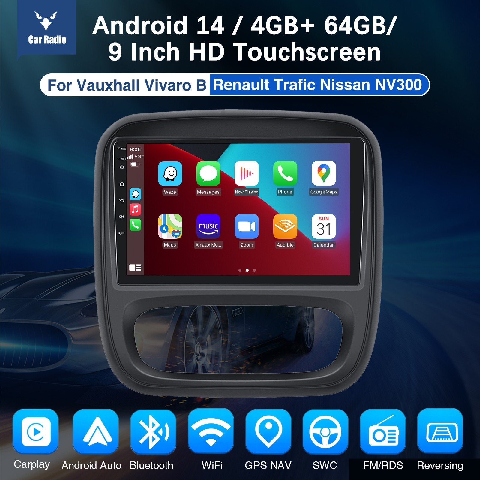 Multimedia CarPlay Opel Vivaro Renault Trafic Nissan NV300, Info@carnavi.nl, Vinkstraat 4 8172GM Vaassen, Nieuw, Ophalen of Verzenden