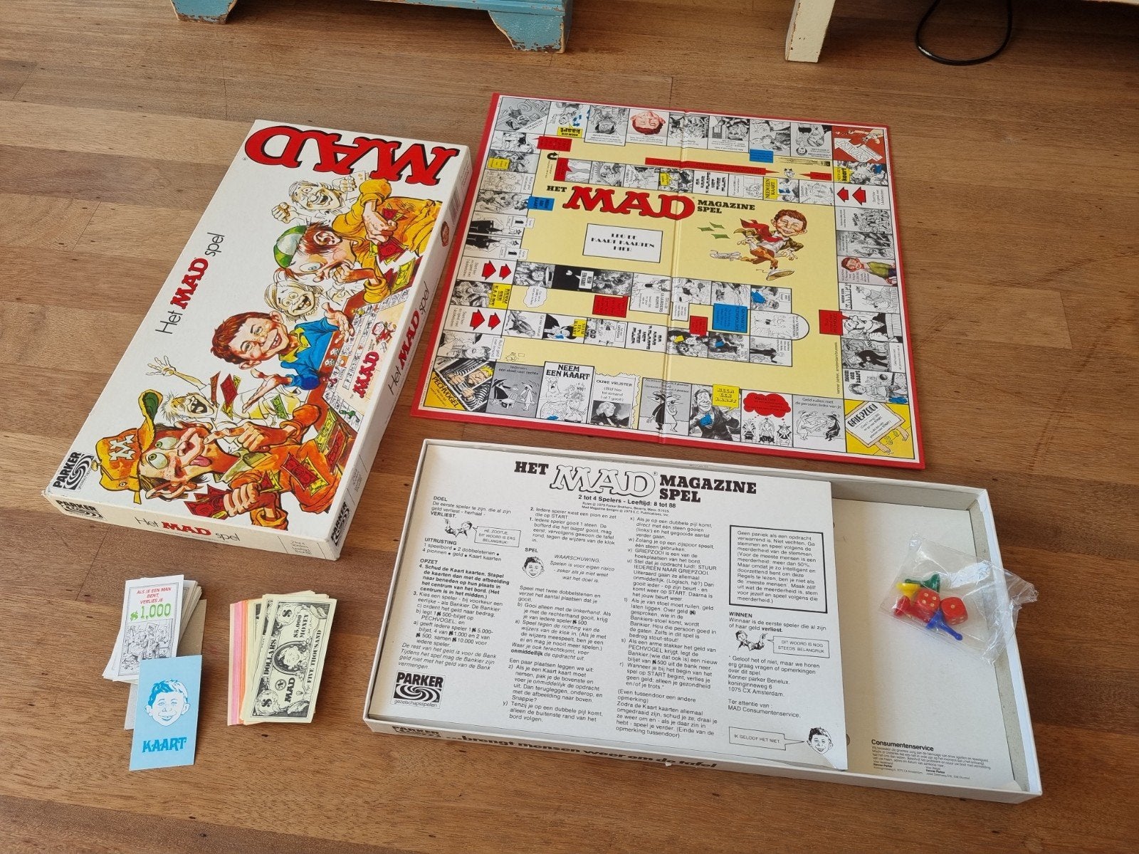 Vintage jaren '70 MAD Magazine Spel - Compleet en Cool!, Drie of vier spelers, Ophalen of Verzenden, Gebruikt, Parker Brothers