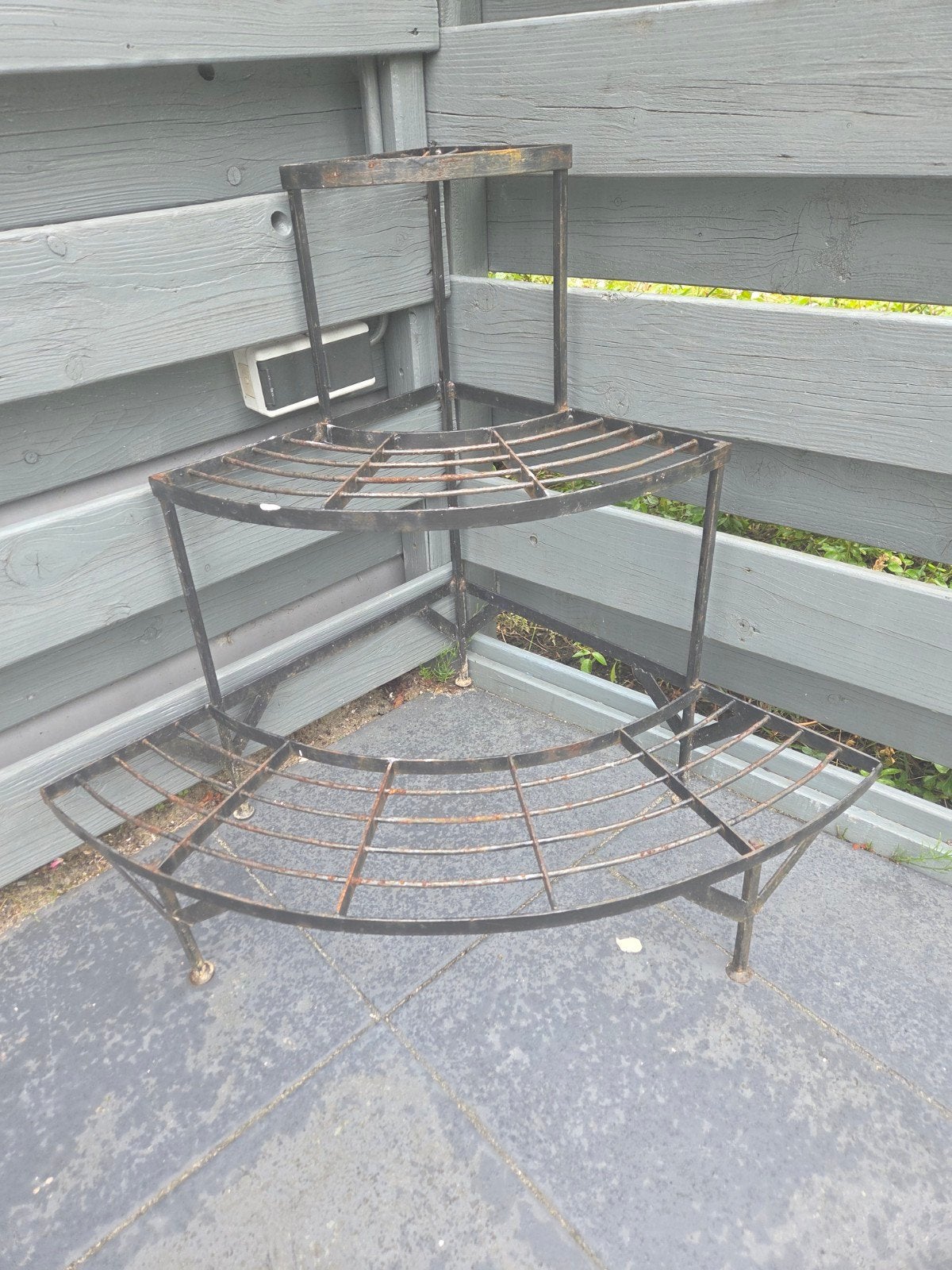 Metalen hoekplantenrek - 3 lagen, Ophalen, Gebruikt, Metaal, 60 cm of meer