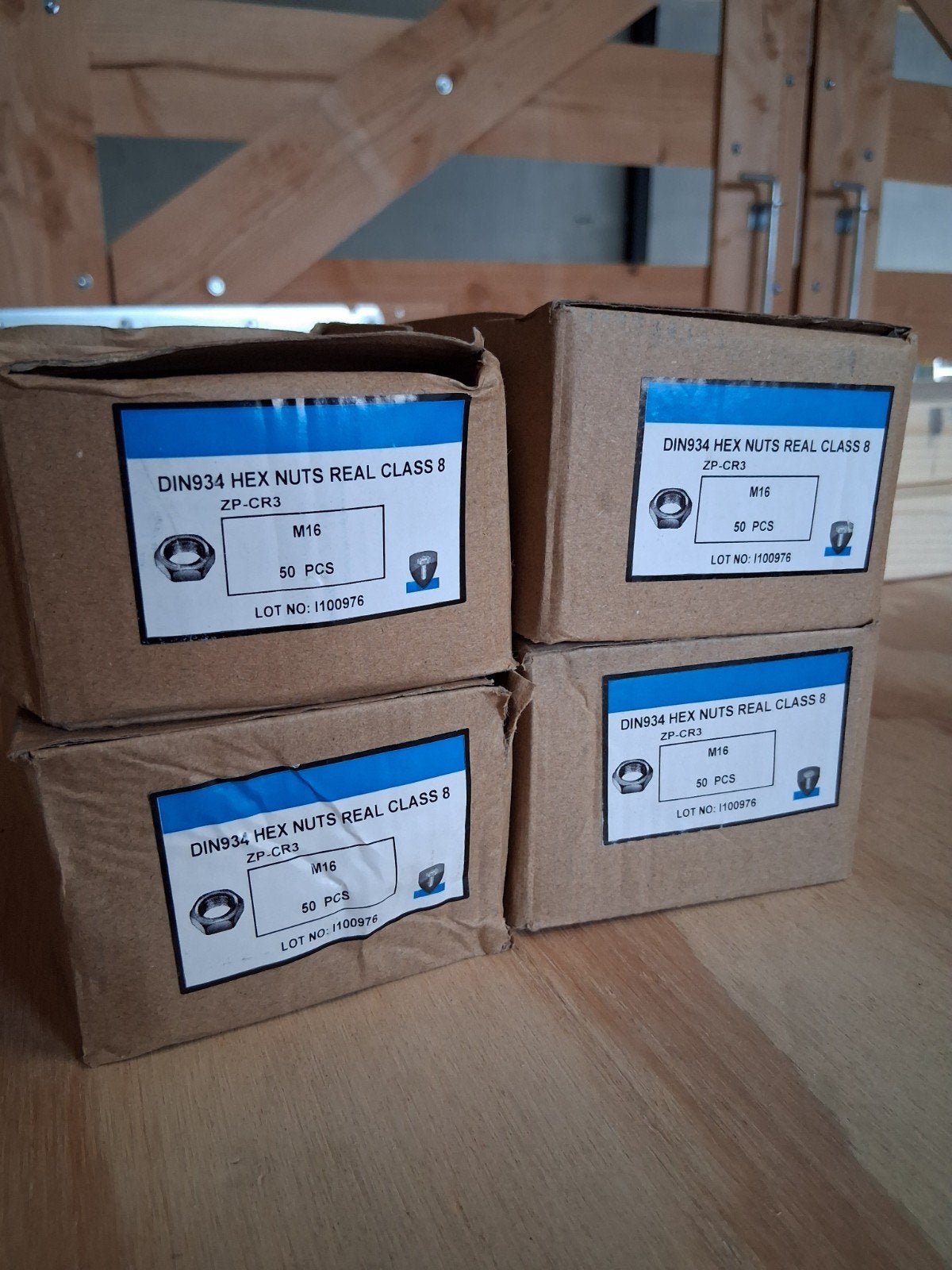 200x M16 Moeren DIN 934 Klasse 8 Verzinkt (Nieuw), Ophalen, Nieuw
