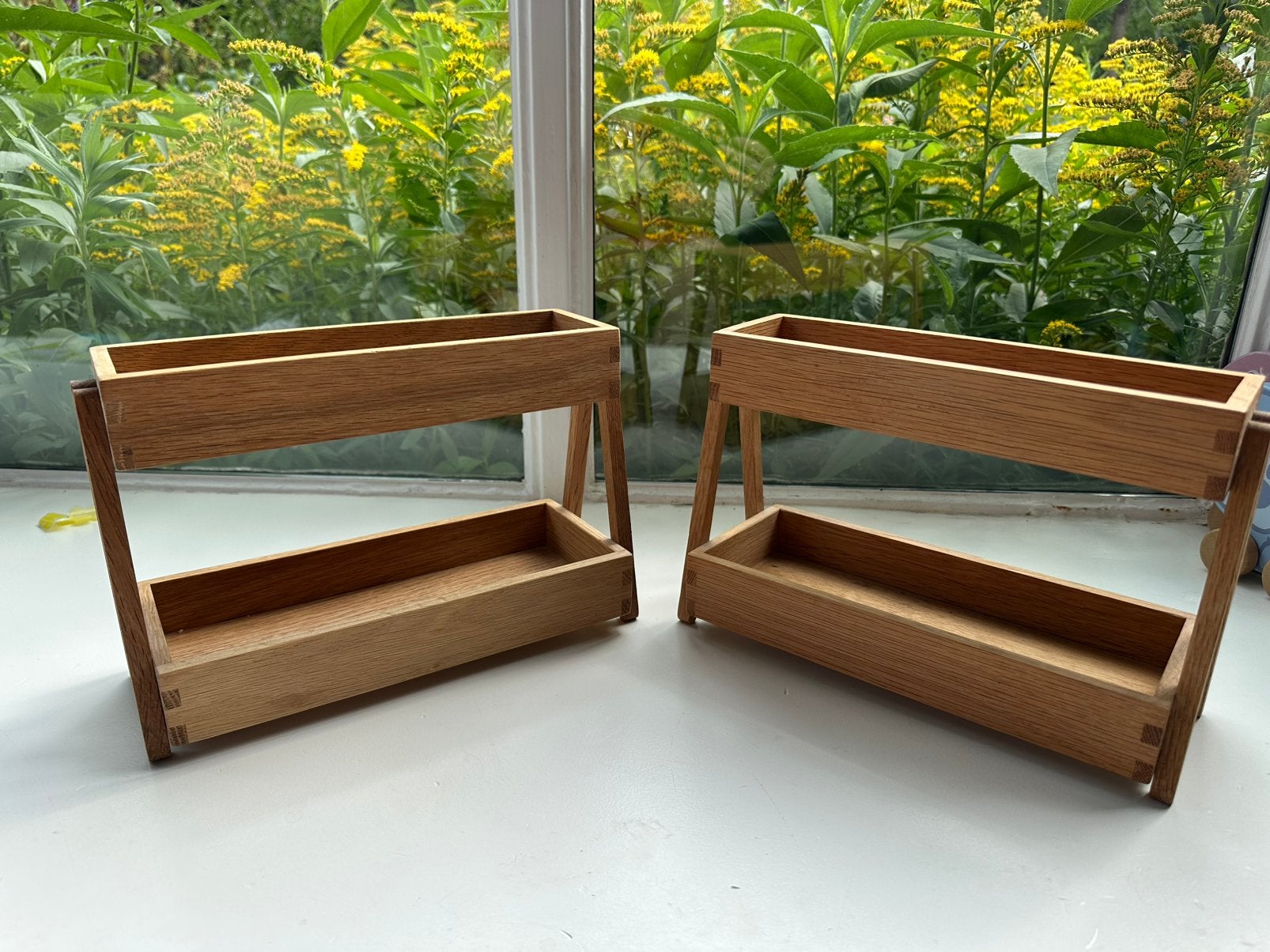 2x houten kruidenrekjes, Huis en Inrichting, Keuken | Keukenbenodigdheden, Ophalen, Hout, Bruin, Overige typen