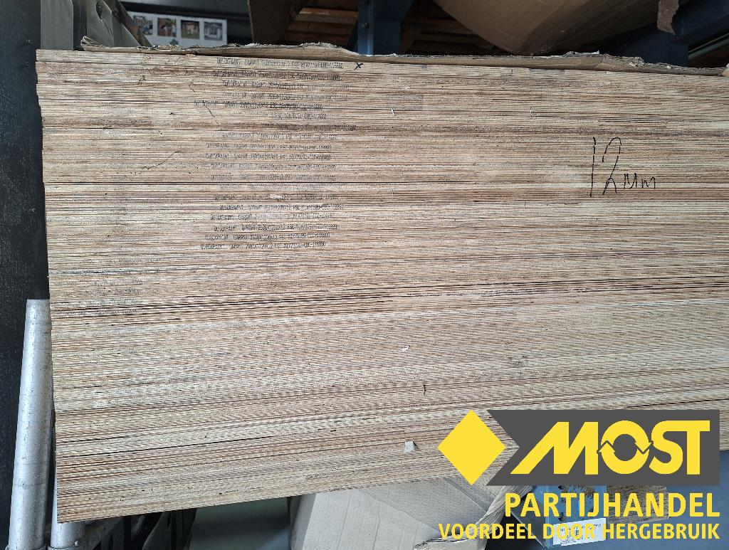Quickpaint Garant platen 12 mm 250x122 cm, Ophalen, Nieuw, Multiplex, Minder dan 20 mm