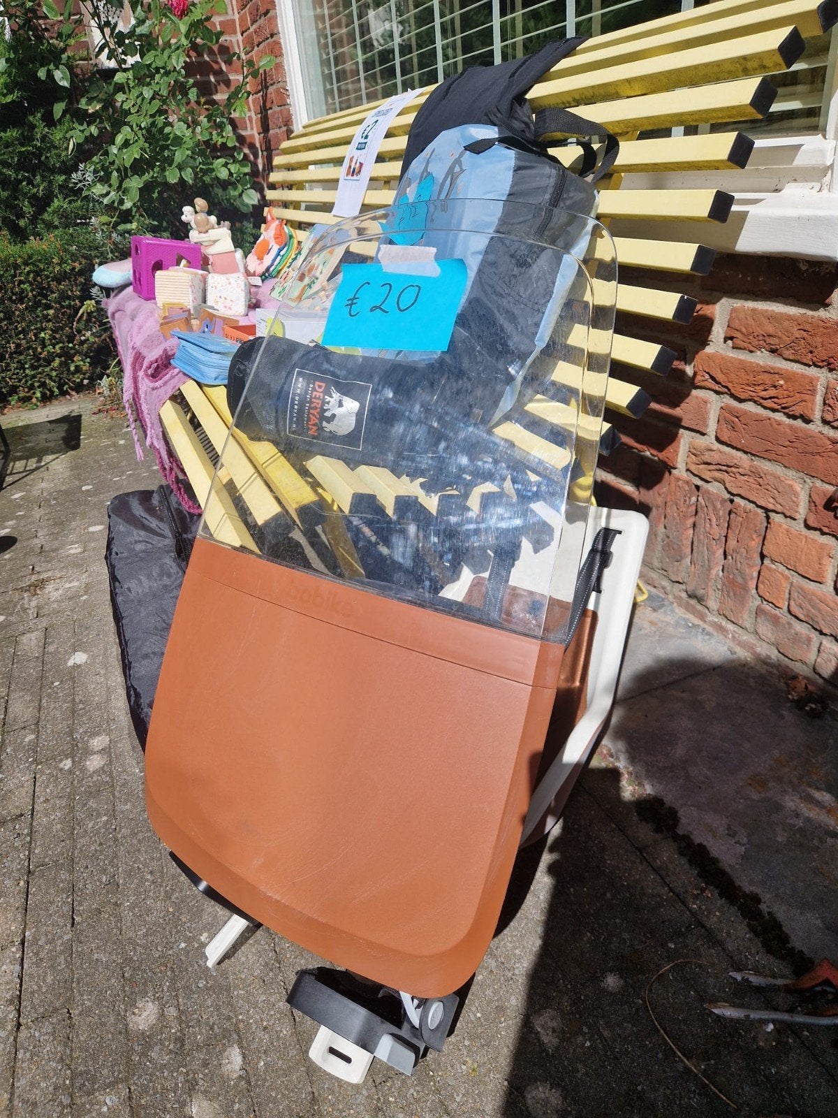 Bobike fietszitje met windscherm, Ophalen, Bobike, Gebruikt, Voetsteuntjes