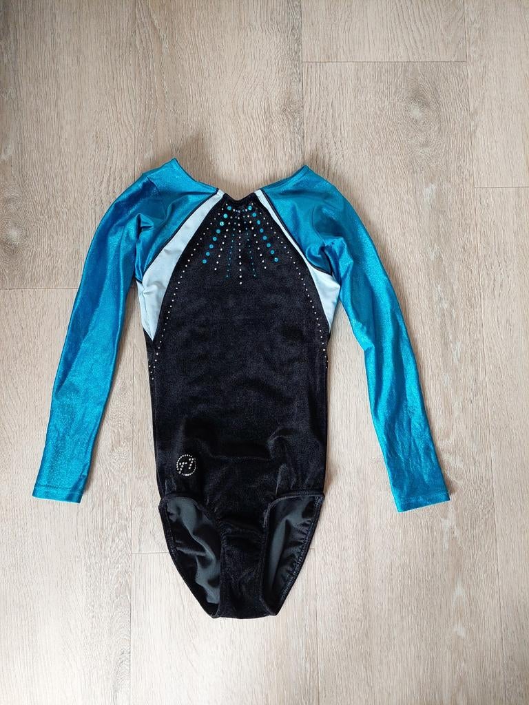 Turnpak van TT Gymnastics - maat 140, Blauw, Zo goed als nieuw, Turnpak(je), Kindermaat 122 t/m 140