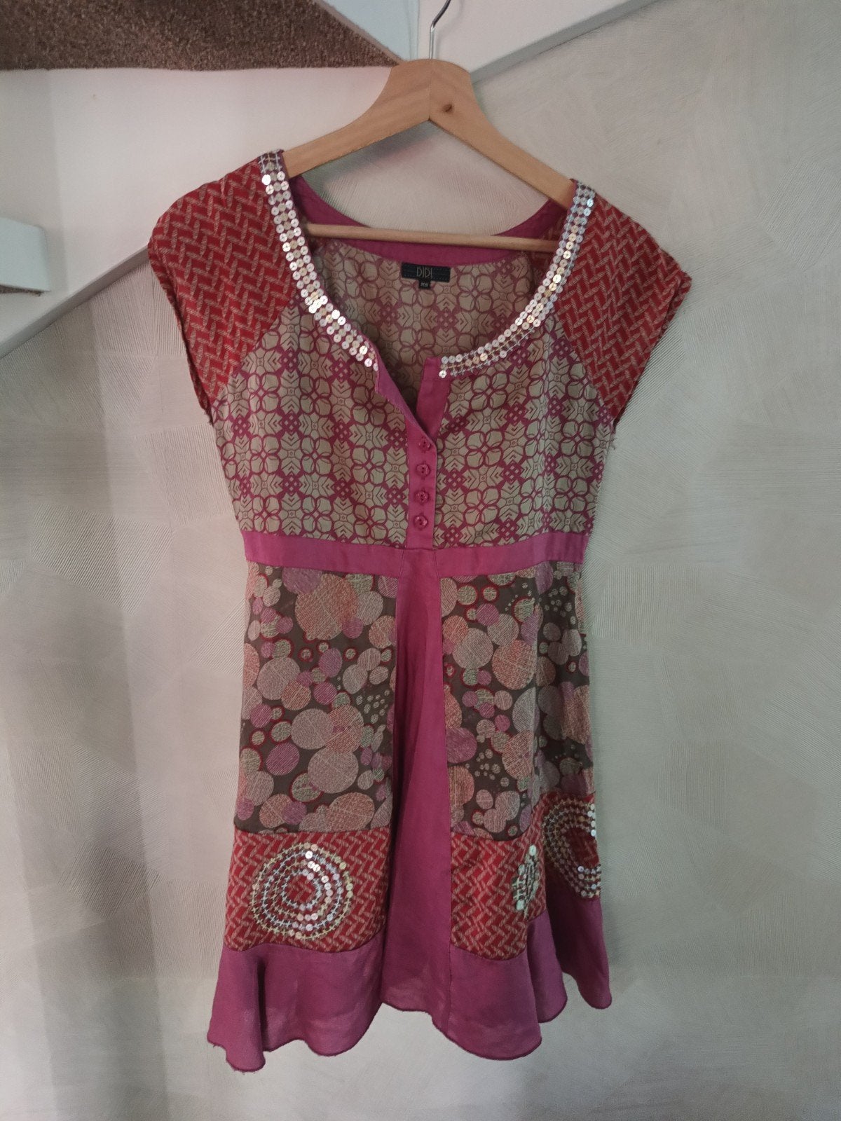 Een fijne tuniek wijn roze ,aarde tinten glitters, Kleding | Dames, Overige typen, Ophalen of Verzenden, Zo goed als nieuw, Roze