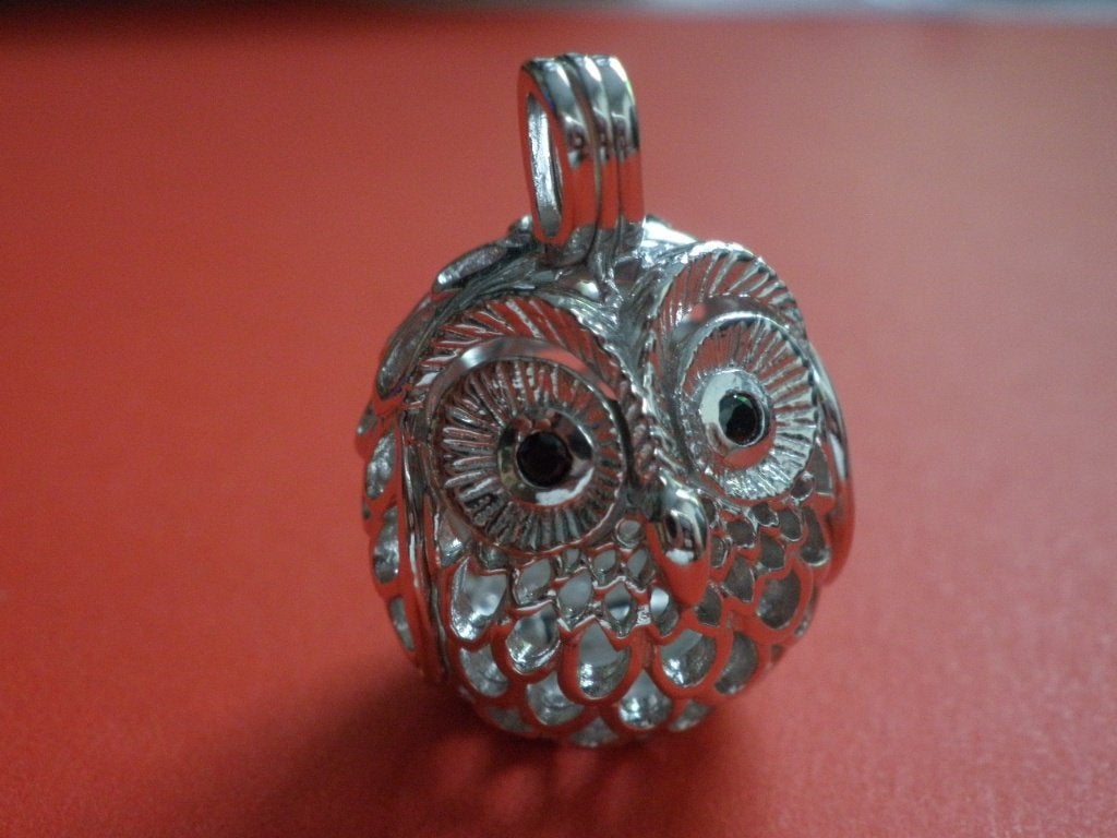 Mooie Aparte Zilveren Hanger Uiltje met zwarte onix oogjes, Verzenden, Zilver, Ring, Met edelsteen