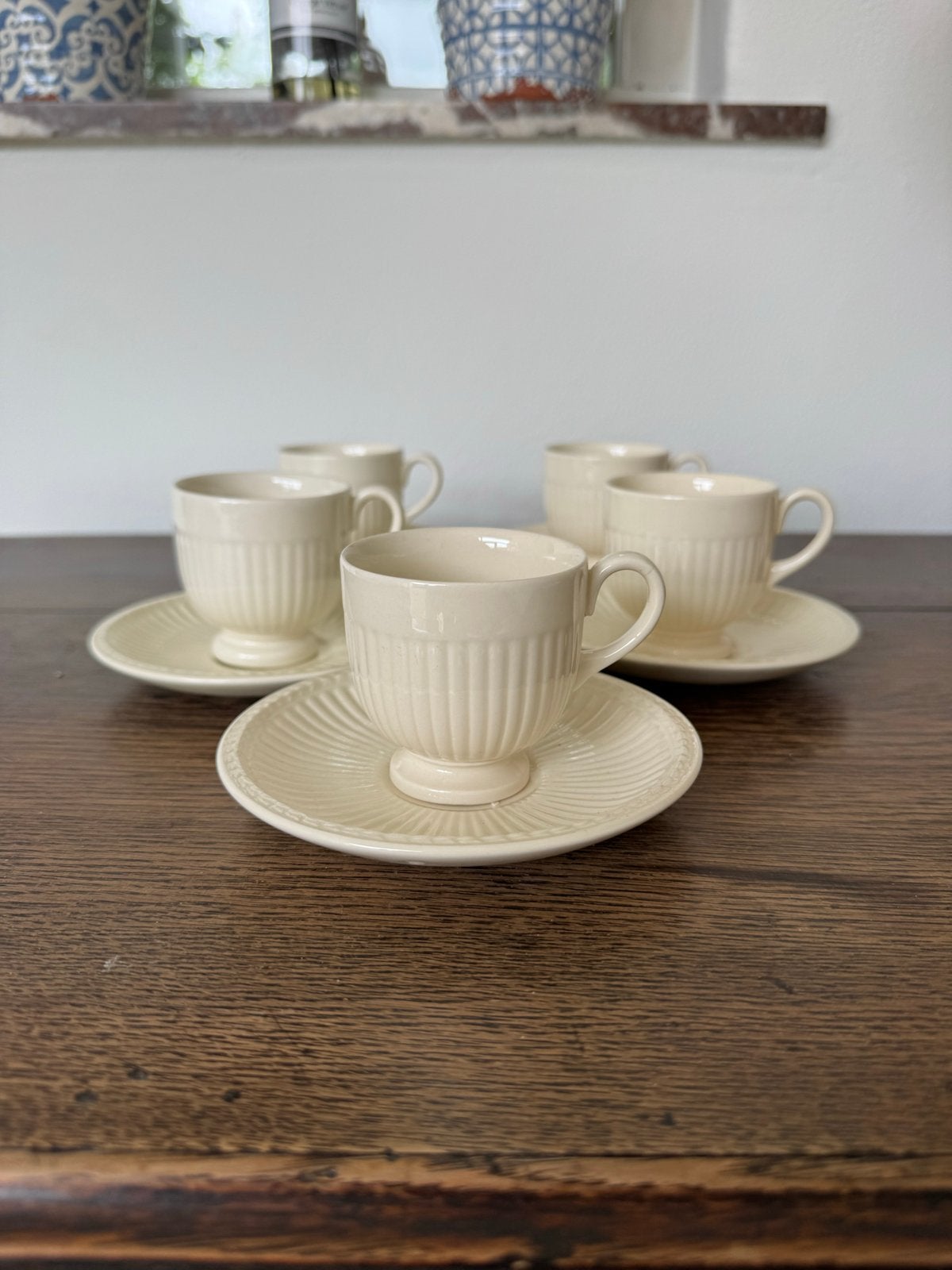 5 Wedgwood "edme" espresso kop en schotels, Ophalen